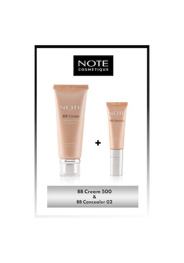 Note Cosmetics Bb Cream 500 Doğal Kapatıcı Spf 15 Bb Krem & Bb Concealer 02 Spf 15 Göz Altı Kapatıcısı Makyaj Seti