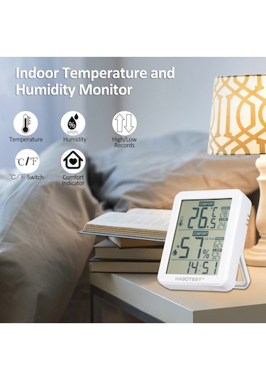 Habotest Ht682 Dijital Higrometre Ve Termometre Kapalı Beyaz