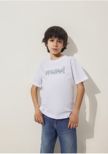 Mavi - Mavi Baskılı Beyaz Tişört 6610286-620 Beyaz