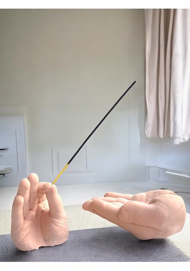 El Formunda Beton Tütsülük Ve Dekoratif El Objeleri - Minimalist El Yapımı Tütsü Standı Tasarım