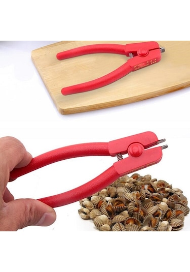 10 Adet İstiridye Klip Kabuk İstiridye Açma Pensesi Kırmızı