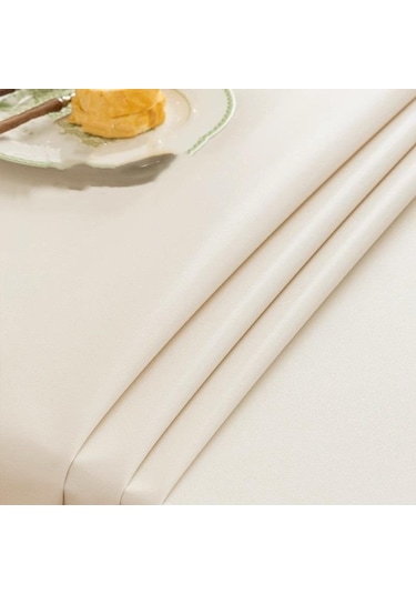 Beyaz Lüks Yüksek Dereceli Kuzu Derisi Pvc Su Geçirmez Ve Yağ Geçirmez Yıkanmaz Masa Örtüsü Dikdörtgen Ev Masa Çay Masası Ve Masa Örtüsü