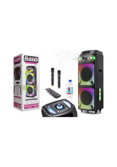 Wr170 12 2 100w Bluetooth Müzik Kutusu 2 Kablosuz Mikrofon & Kumandalı Rgb Işıklar-134533