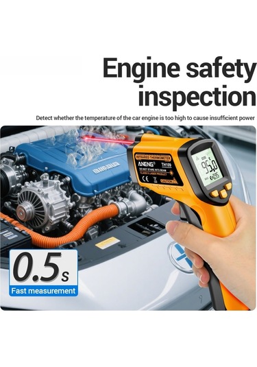 Vkemall Aneng Th109 Kızılötesi Termometre Lcd Higrometre Lazer Sıcaklık Ölçer Pirometre Elde Taşın