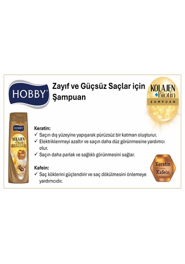 Hobby Şampuan Keratin Kafein Zayıf Ve Güçsüz Saç 480 Ml X 6 Adet