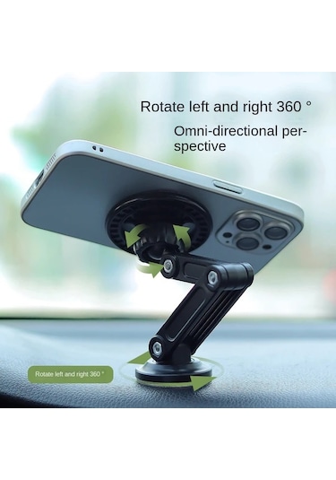 Willowhaven Siyah 1 Adet Araç Telefon Tutucu 360 Derece Dönebilir Güçlü Mıknatıslı Universal 4-7 İnç