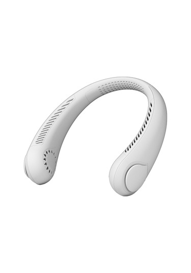 Suofeng Boyun Bağlı U Tipi 3 Seviye Hızlı Usb Şarjlı Lityum Fan - Yaprakssız, Saç Kırpmaz, Doğal Rüzgar, Beyaz