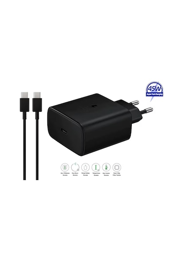Samsung Galaxy A73 Uyumlu Type-c Ultra Hızlı Şarj Cihazı 45w 3.0 Amper Şarj Seti