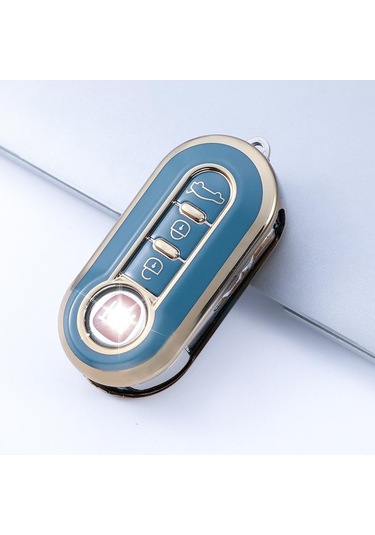 Mavi Yeni Tpu Araba Çevirme Anahtar Kılıfı Kabuk Fıat 500 Ducato Punto Panda Lancia Musa Citroen Jumper Peugeot Uyumlu Boxer Aksesuarları