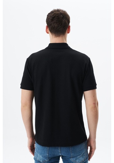 Arma Erkek Basic Regular Fit Jakarlı Süprem Polo Yaka Tişört Y29374356402 Siyah