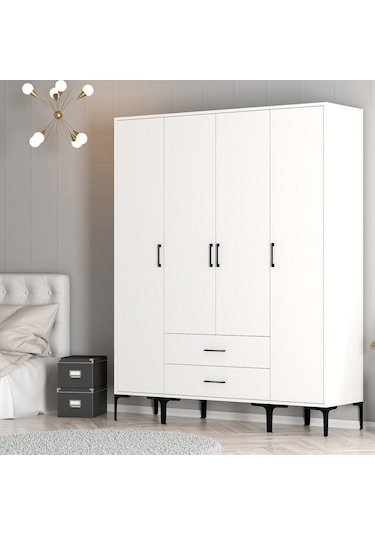 Variant Kumsal 4 Kapılı Sts Gardrop - Beyaz / Beyaz