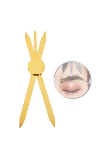 Sones Üç Noktalı Konumlandırma Dövme Ölçüm Kaş Cetveli Altın