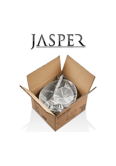 Jasper Açık Gri Çok Amaçlı Lüx 7 Parça Salata Servis Seti