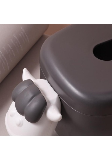 Sones Sevimli Koyun Mendil Kutusu Ev Çay Masası Çok Fonksiyonlu Çekmece Mendil Kutusu Gri