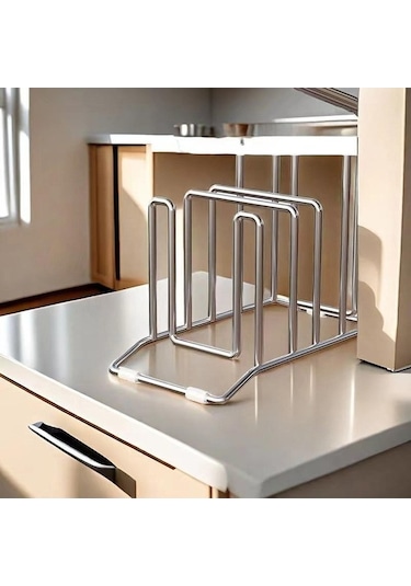 Pazly Suntek Kesme Tahtası Depolama Rafı - Tencere Tava Kapakları Bakeware Gümüş Gümüş
