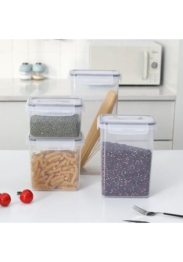 0.8l/1.4l/1.6l/2l/2.8l Şeffaf Plastik Saklama Kavanozları Hava Geçirmez Nem Geçirmez Şeffaf Geniş Ağızlı Organize Kiler Gıda Saklama Kapları Xs Diğer