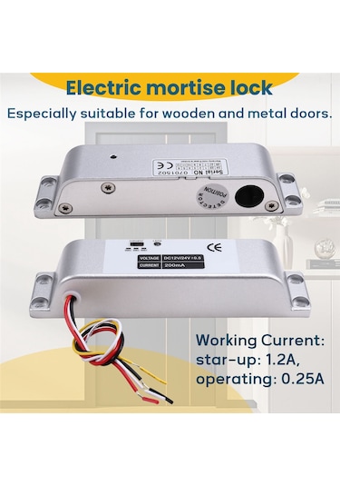 Leasetake Elektrikli Damla Cıvata Kilidi 4 Kablolu Dc12v Elektronik Gömme Kilitler Ahşap Kapı Kilidi Demir Kapı Kilidi