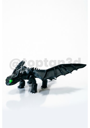 Mega Boy Ejderhanı Nasıl Eğitirsin Gecenin Öfkesi - Dişsiz Toothless - Hareketli Figür 25cm