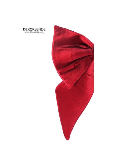 Yılbaşı Süsü Kadife Fiyonk Kırmızı 50 Cm