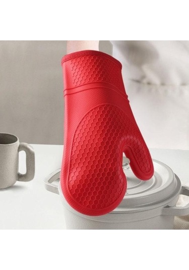 Siyah Premium Pişirme Fırını Eldivenleri Isı Yalıtımı Tutuşlu Tasarım Koruyucu A Siyah