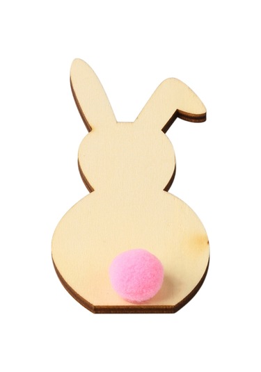 Xiyyadms Paskalya Ev Dekorasyonu: Ahşap Dıy Tavşan Figürü, Pembe Yumuşak Top, Festivite Atmosferi İçin Hediye/ev Dekoru