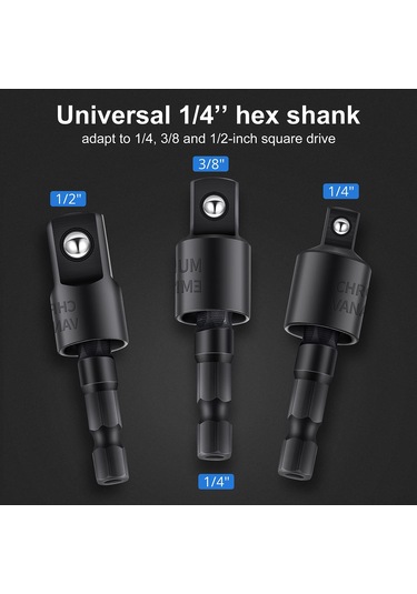 Ximistore9 9 Parça Çok Amaçlı Matkap Ucu Adaptör Seti - 360 Derece Dönebilir, Krom Vanadyum Çelik