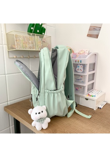 Vkemall Yeşil Nilon Çift Askılı Çanta - Büyük Hacimli Ve Çok Bölmeli, Rastgele Aksesuar Dahil