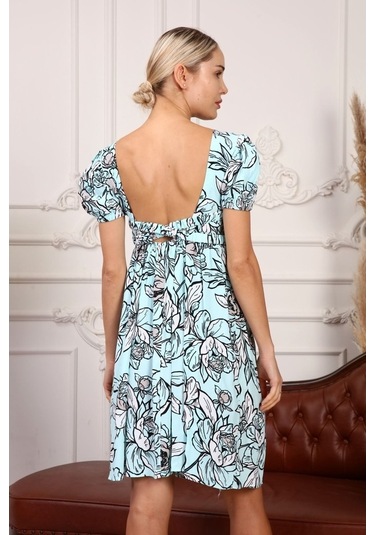 Aymeravm - Arkası Dekolteli Poplin Kadın Elbise - Knz2028Ga