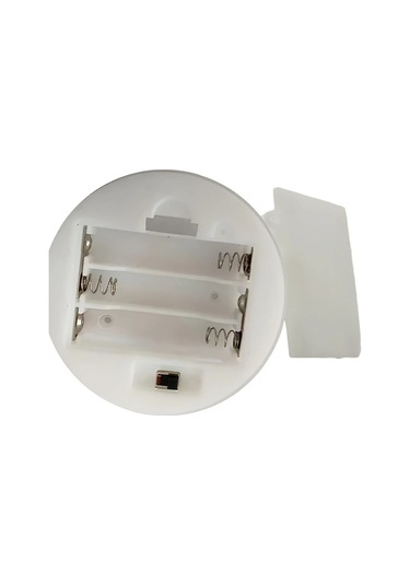 Fochsia 3 Aaa Beyaz Pil Yatağı Işıklı Taban Kapaklı Anahtarlı Yuvarlak Pil Kutusu Aksesuarı