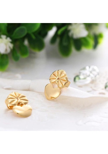 Vkemall Kaliteli Bakır Kalp Gövde Küpe Takma Aracı - Altın, Gümüş, Gül Altını 3 Çift Plastik Kutuda - Kullanıması Kolay Ev Kullanımlı Araç Gold