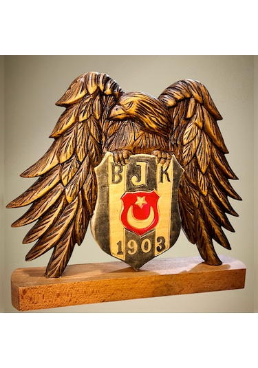 Ahşap Masa Üstü Beşiktaş Kartal Obje. 26x23