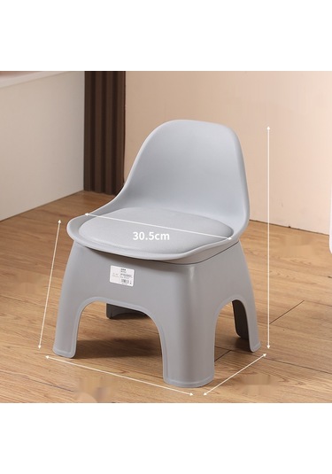 Kalınlaşmış Ev Küçük Tezgah Çocuk Sırtlı Sandalye-gri