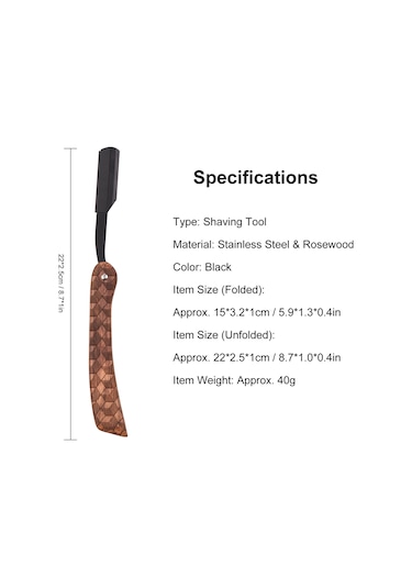 Gajeena Paslanmaz Çelik Erkek Tıraş Bıçağı - Şık Gül Ağacı Sapı İle Hediyelik Şarjsız