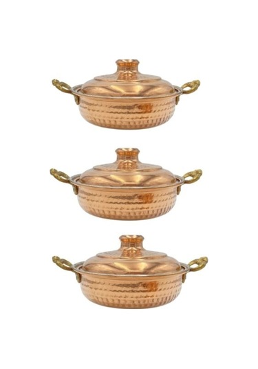 Bakır Tava Derin Kapaklı 6'lı Set Bakır