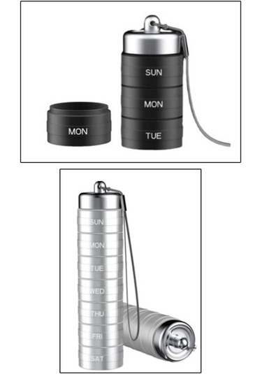 Suntek Magideal Günlük Hap Kutusu Mühürlü 7 Bölmeli Kamp Gül-altın