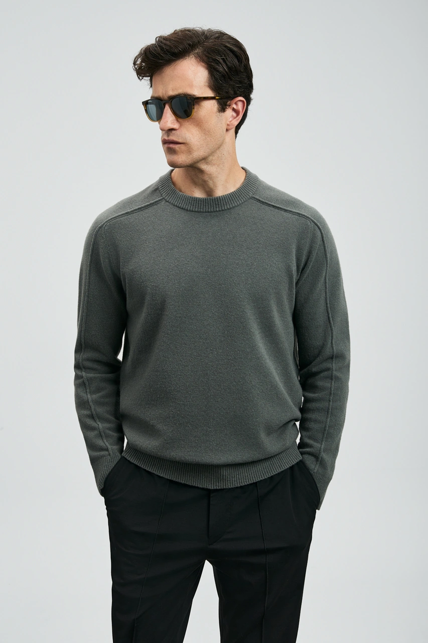 Lufian Les Erkek Kazak Duman Yeşili Duman Yeşili 112090160100692 Duman Yeşili