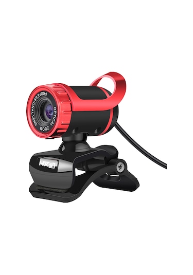 Geeksen S9 Usb 2.0 1080p Web Kamera, Pc Ve Laptop İçin Dahili Mikrofonlu Video Görüşme Aracı, Kırmızı