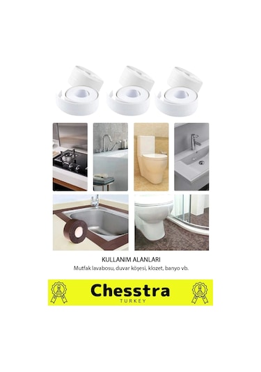 Özel Üretim Lavabo Tezgah Klozet Banyo Pencere Duş İzolasyon 3.2m Su Geçirmez Sızdırmaz Bant 5 Adet