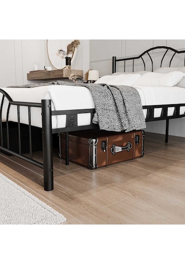Argimo Bella Çift Kişilik Ferforje Metal Karyola Siyah 140 x 200