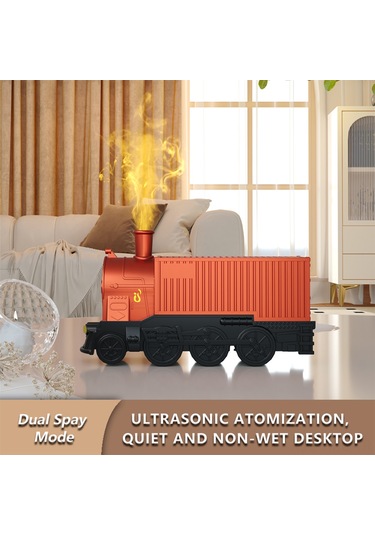 Ruicoo "retro Tren Şeklinde 300ml Ultrasonik Nemlendirici, 8 Renkli Led Ve Uzaktan Kumandalı"