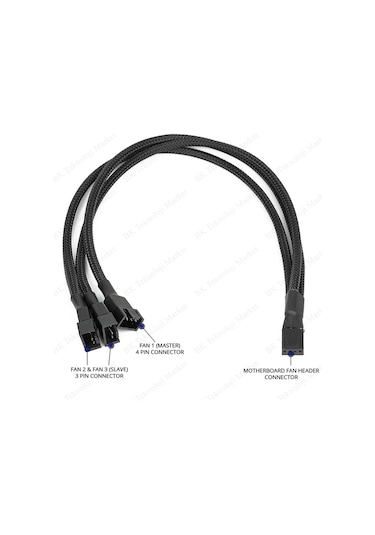 Yüksek Kalite 3 Lü Fan Çoklayıcı Pwm Y Splitter Kablo