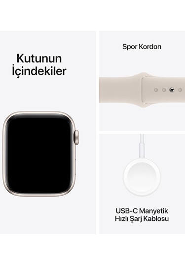 Apple Watch SE 2 (2023) GPS 44 MM Alüminyum Kasa Spor Kordon M/L Akıllı Saat (Apple Türkiye Garantili)