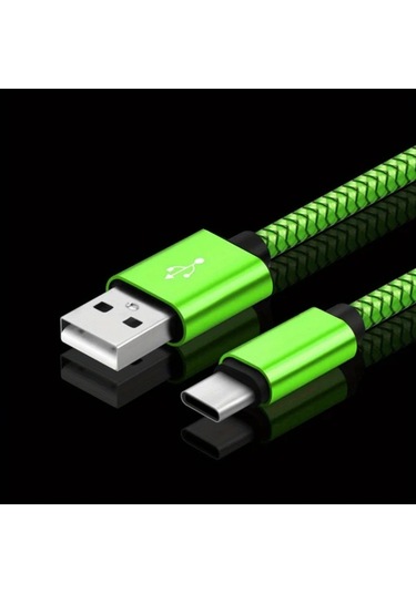 Oldfriend 60w Usb Type-c Hızlı Şarj Kablosu Yeşil Nylon Örgülü 100cm İphone Uyumlu 15 Samsung