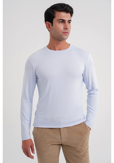 Ts 870 T-shırt Slim Buz Mavı Casual Buz Mavi