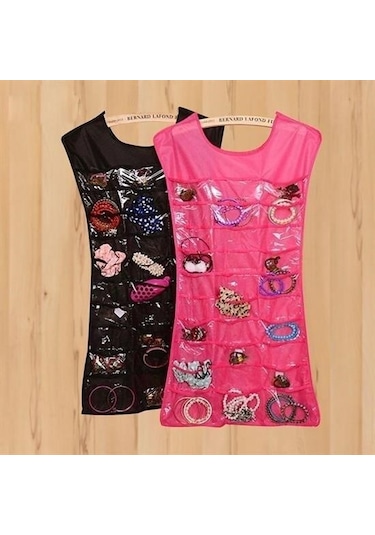 Buffer Elbise Şeklinde Takı Organizeri - Pembe Çok Renkli