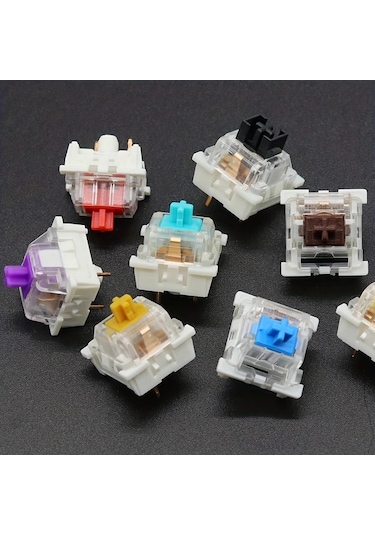 Honeybeeshop Outemu Yüksek Hassasiyetli Toz Geçirmez Mor 90 Adet Mekanik Klavye Switch Tactile