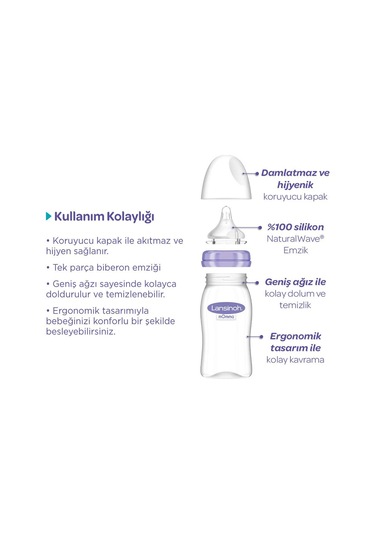 Lansinoh Natural Wave PP Biberon Seti 240 ML X 2