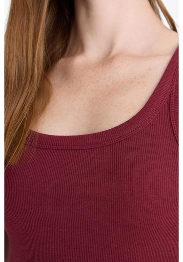 Defacto Fitted U Yaka Fitilli Kaşkorse Atlet F7818ax25aubr115 Bordo