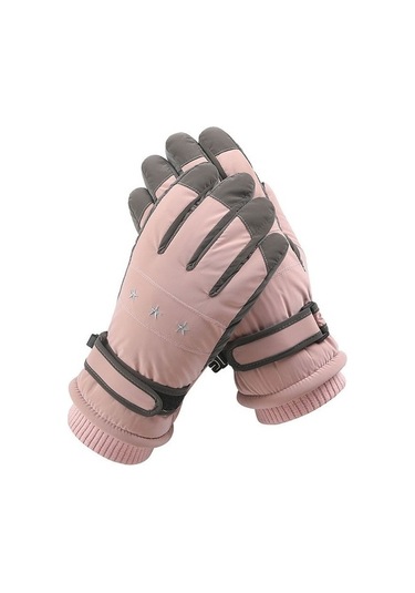 Jzcat 1 Çift Wz-204 Rüzgar Geçirmez Ve Sıcak Tutan Eldiven - Pembe