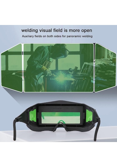 Otomatik Renk Değiştiren Kaynak Gözlüğü Profesyonel Otomatik Karartma Lehimleme Gözlükleri Argon Ark, Seçenekler: Yeşil Filtre Lensi